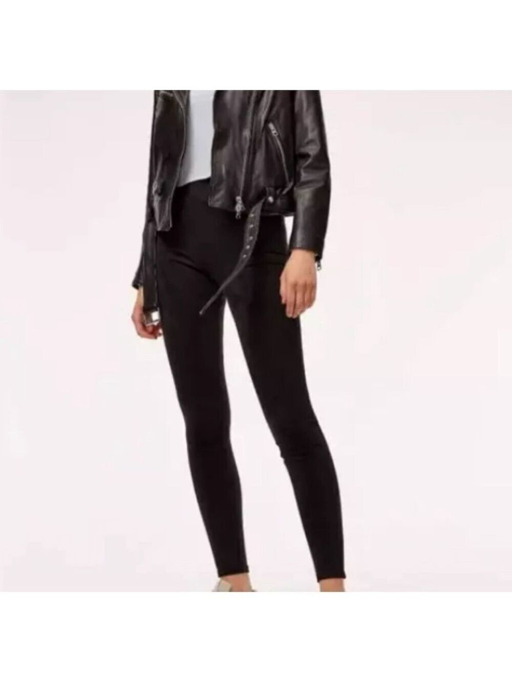 Aritzia Wilfred free Daria black faux suede full length leggings xs